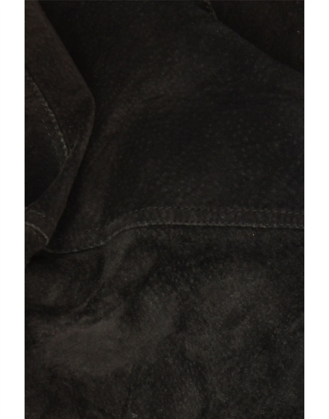 Jaqueta feminina VINTAGE de camurça grande Reino Unido 18 XL couro geométrico preto