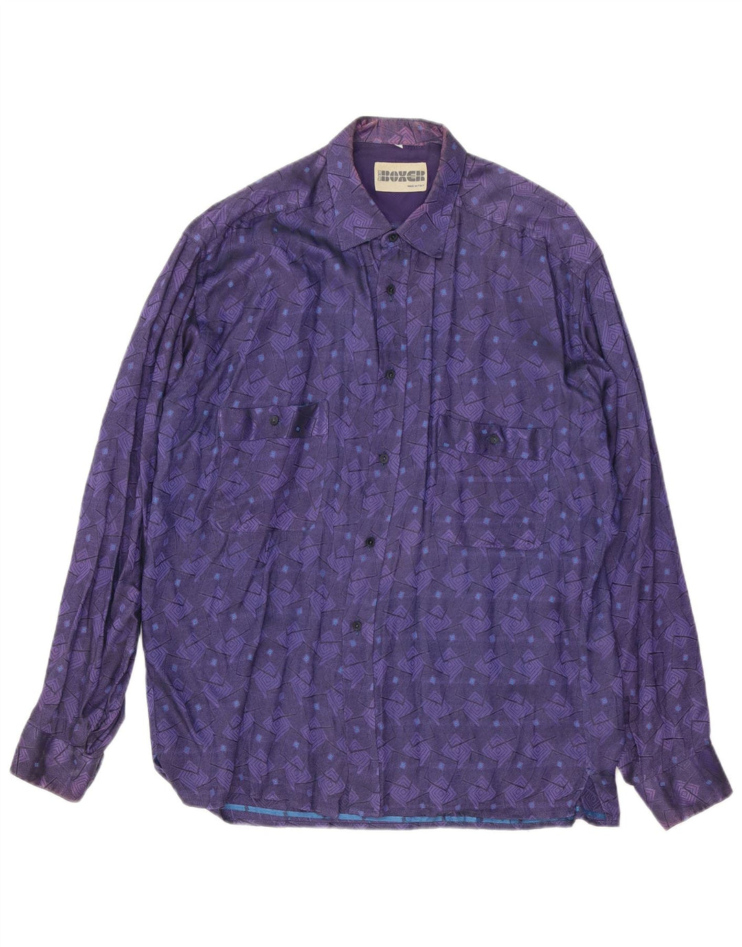 Camisa masculina BOXER grande viscose geométrica roxa