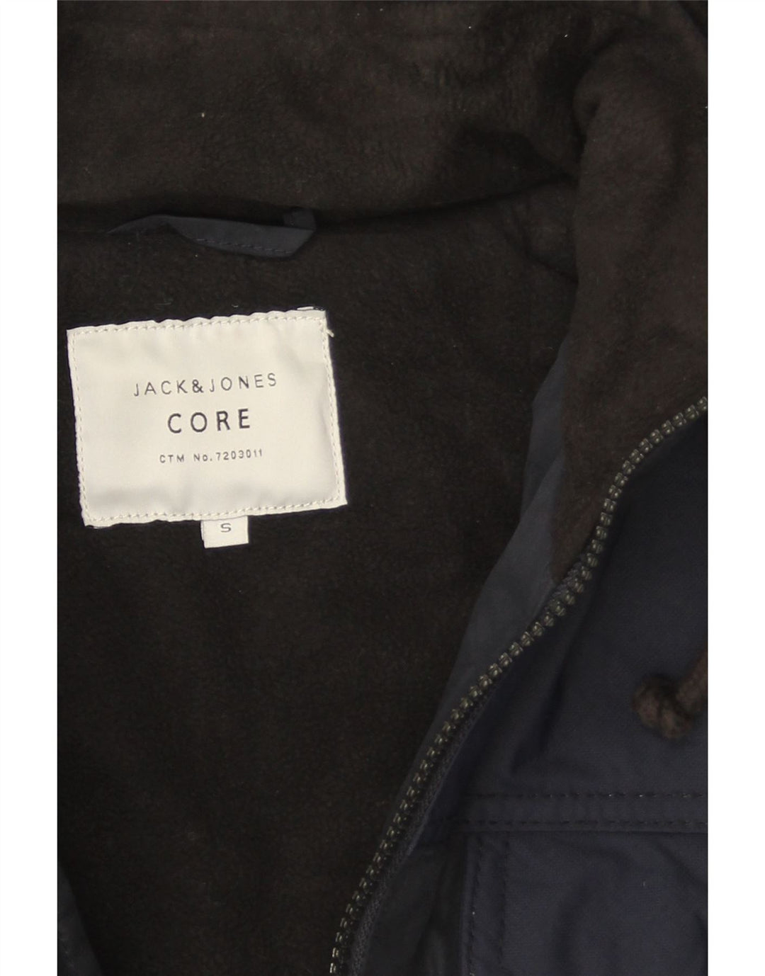 Jaqueta utilitária masculina Jack & Jones com capuz Reino Unido 36 poliéster azul marinho pequeno