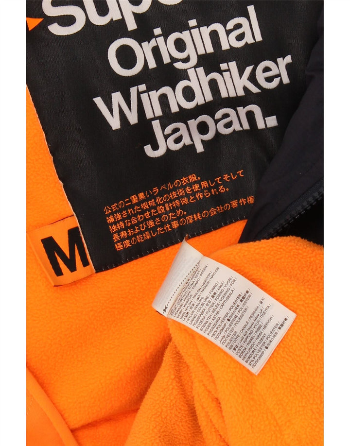 Colete acolchoado com capuz masculino SUPERDRY Windhiker UK 38 médio azul marinho nylon