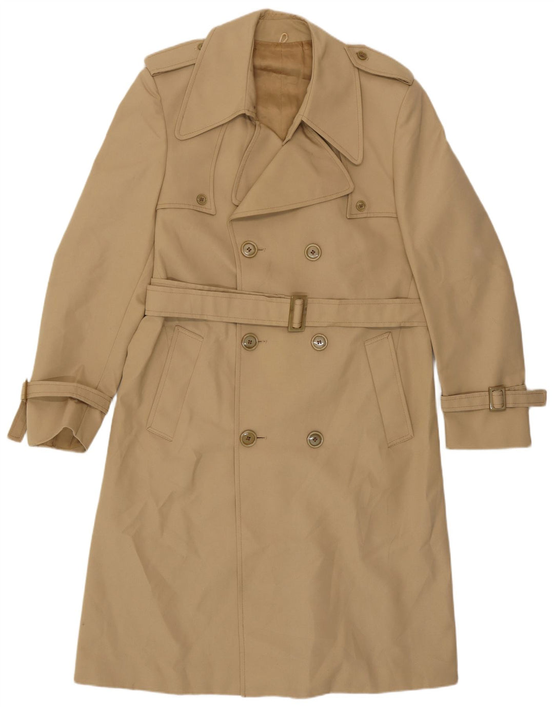 NINO Mens Trench Coat UK 38 Poliéster Bege Médio
