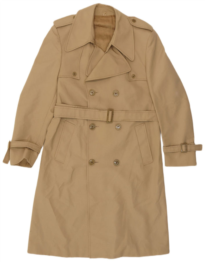 NINO Mens Trench Coat UK 38 Poliéster Bege Médio