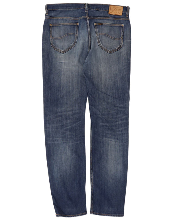 Lee Mens Rider Slim Jeans W34 L32 Azul Algodão