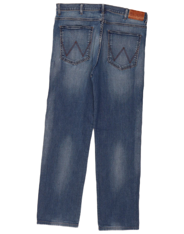 WRANGLER Masculino Arizona Straight Jeans W38 L32 Azul Algodão