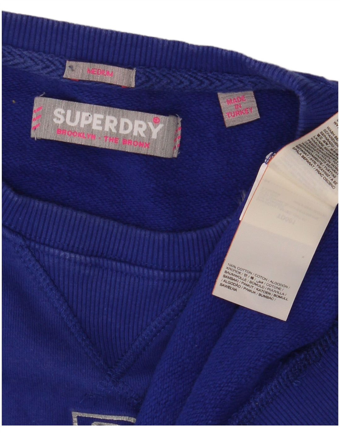 Superdry feminino oversized gráfico moletom jumper UK 14 médio azul