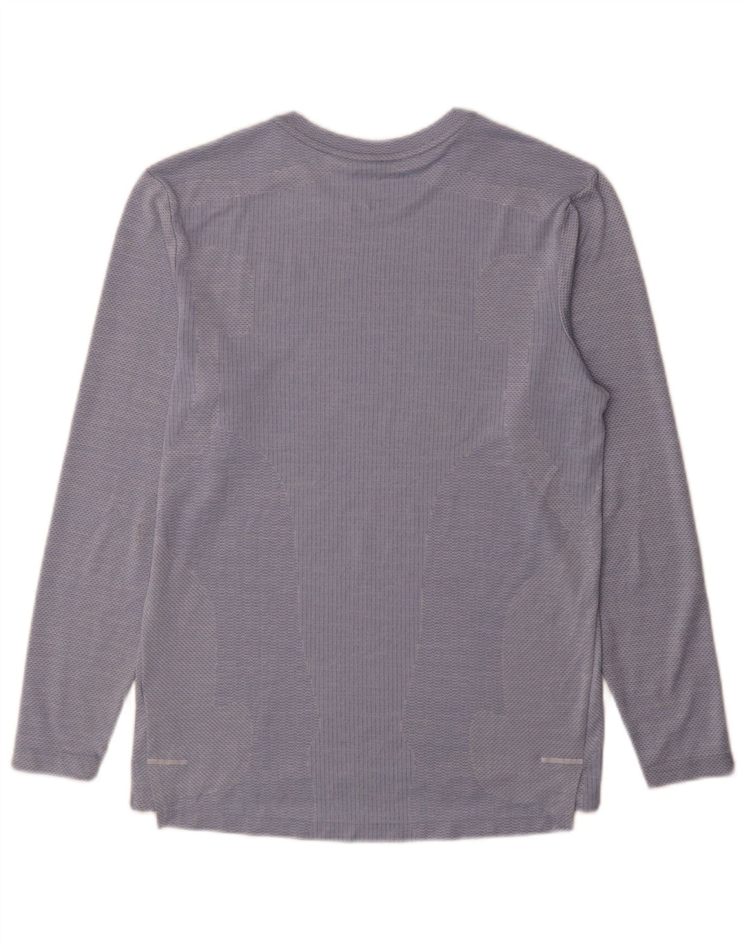 Top Nike Masculino Dri Fit Manga Longa Pequena Risca Azul Poliéster