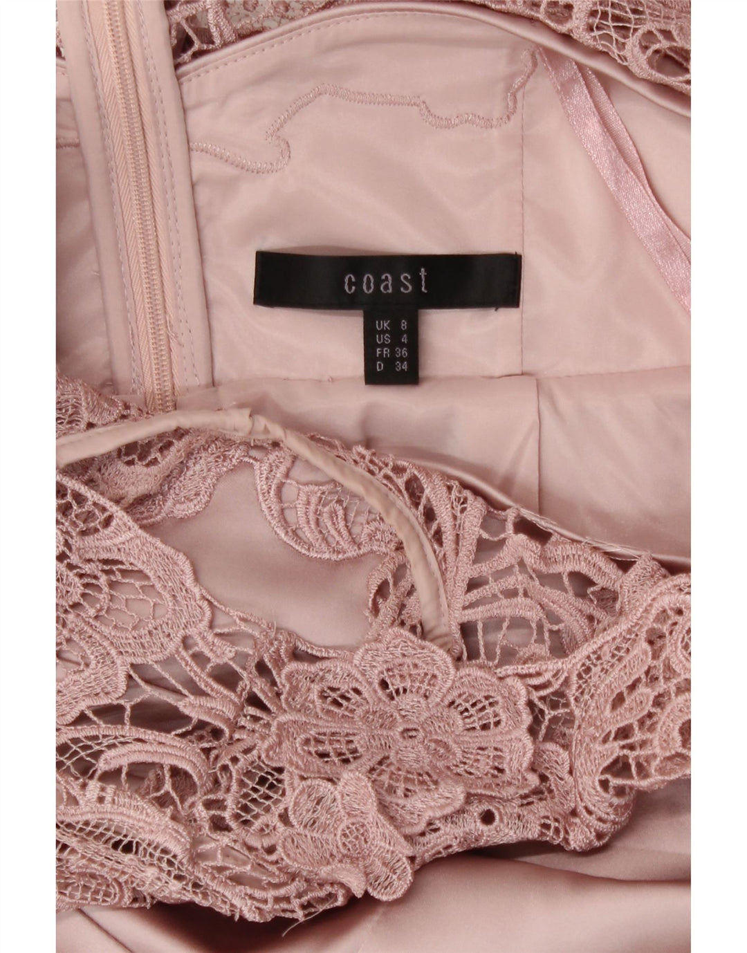 Vestido bainha feminino Coast UK 8 pequeno poliéster rosa