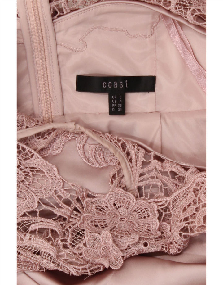 Vestido bainha feminino Coast UK 8 pequeno poliéster rosa