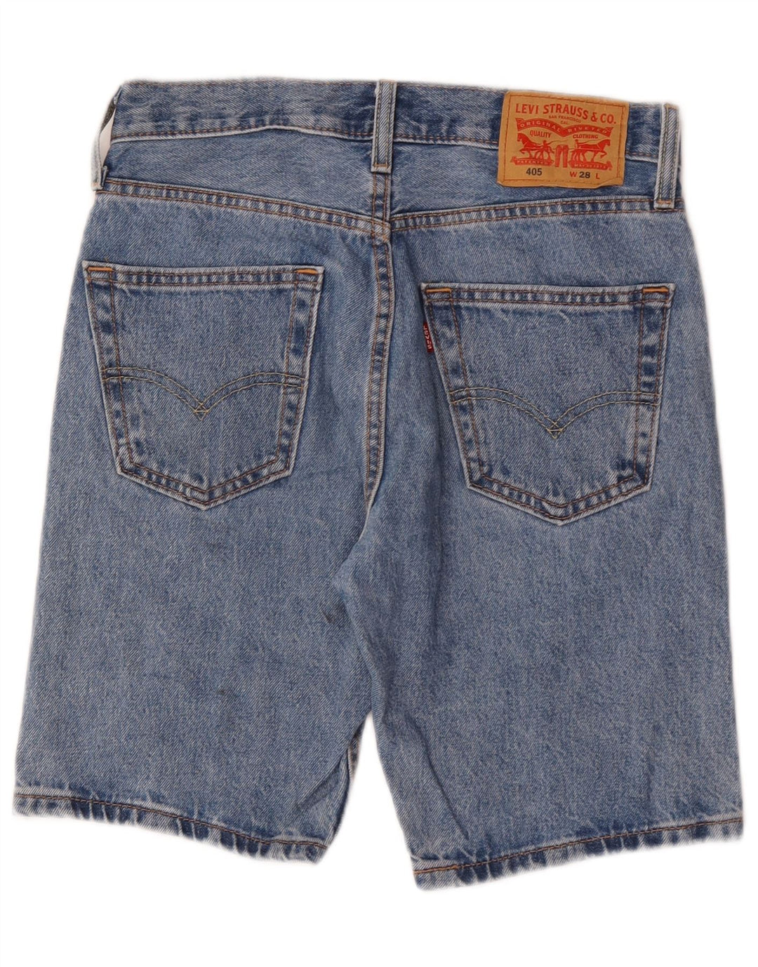 Shorts jeans masculino Levi's 405 Standard Fit W28 pequeno azul algodão