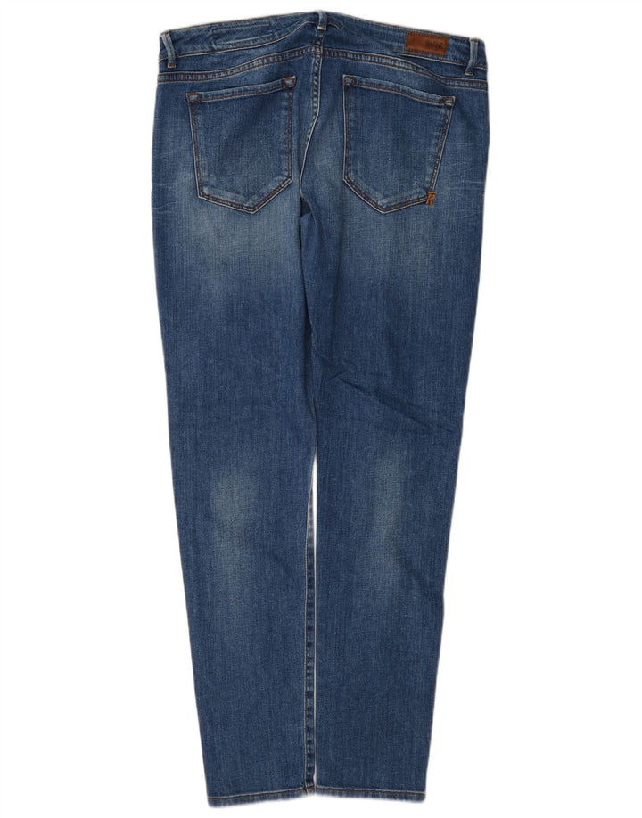Rifle feminino jeans skinny desgastado W31 L29 azul