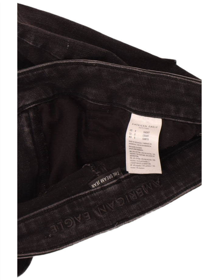 Jeans skinny feminino American Eagle US 8 médio W30 L26 algodão preto