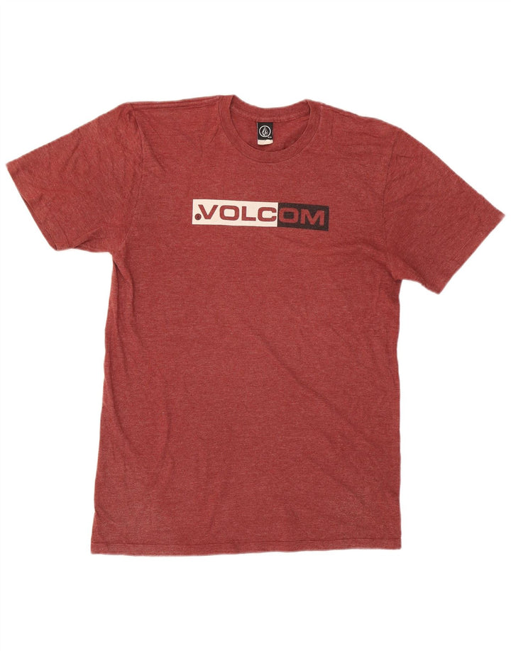 Camiseta gráfica masculina VOLCOM Top médio algodão vermelho