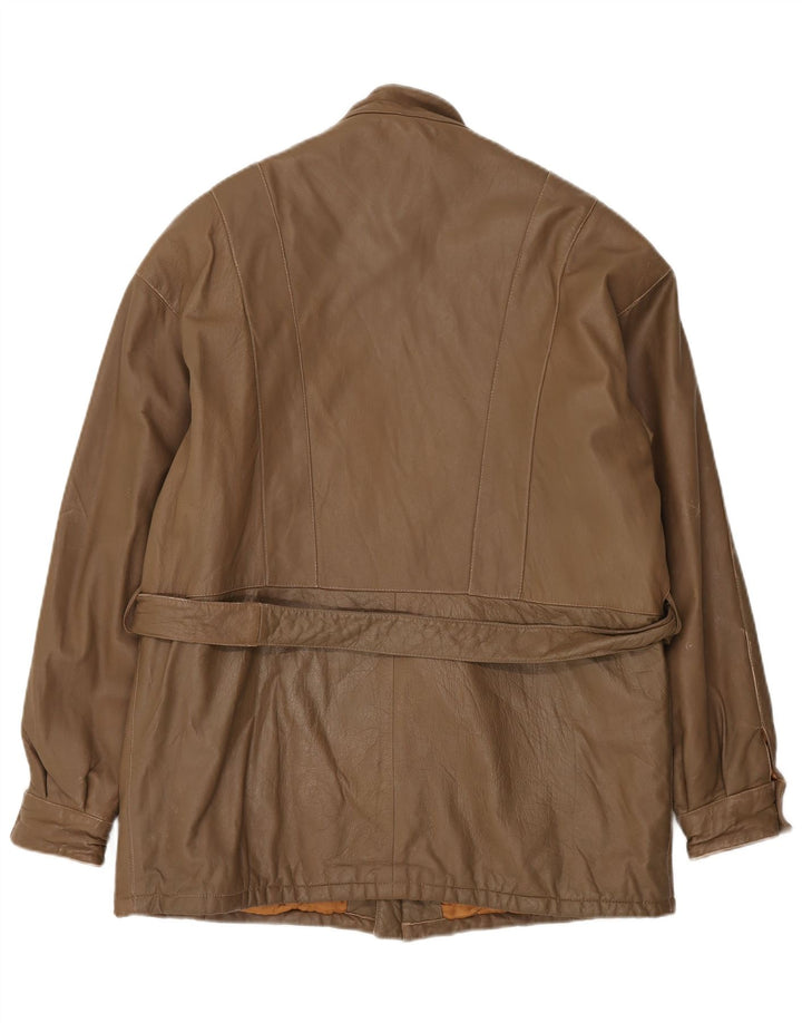 Jaqueta de couro militar masculina LIVERPOOL IT 54 2XL couro marrom