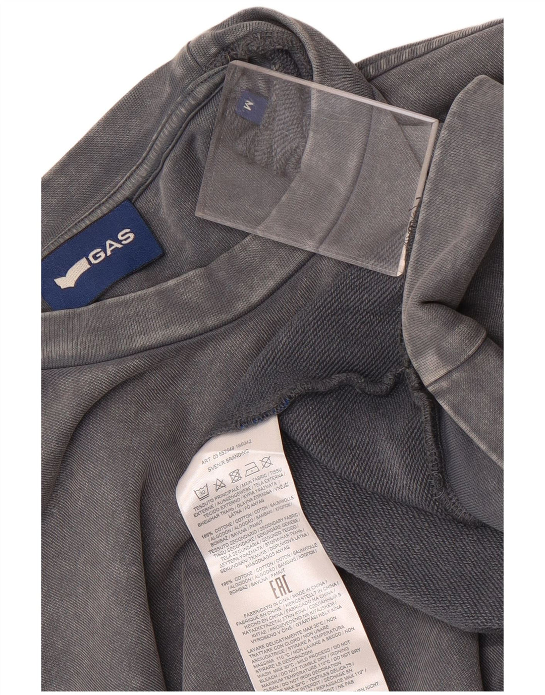 Gas Mens Moletom Jumper Médio Algodão Cinza