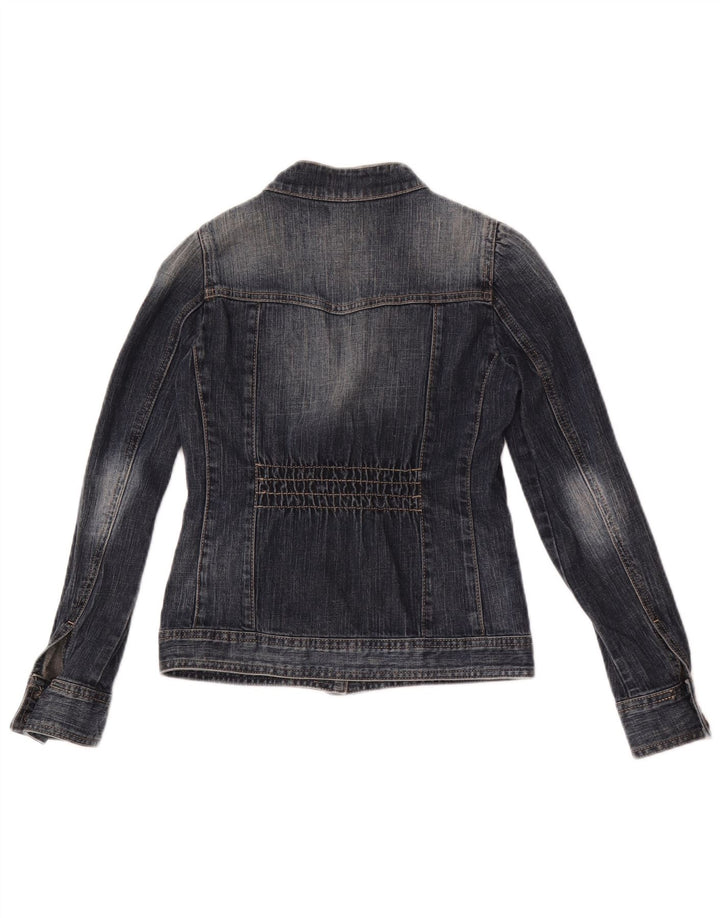 Jaqueta jeans feminina Benetton 8-9 anos grande algodão azul marinho