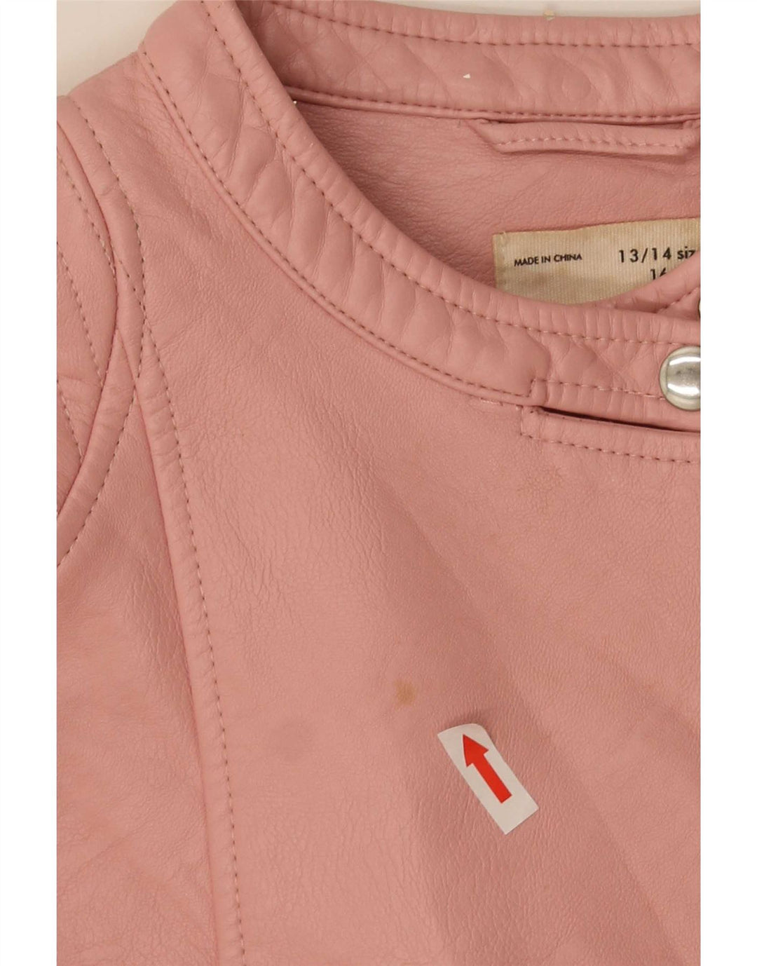 Zara Jaqueta de couro sintético para meninas 13-14 anos poliéster rosa