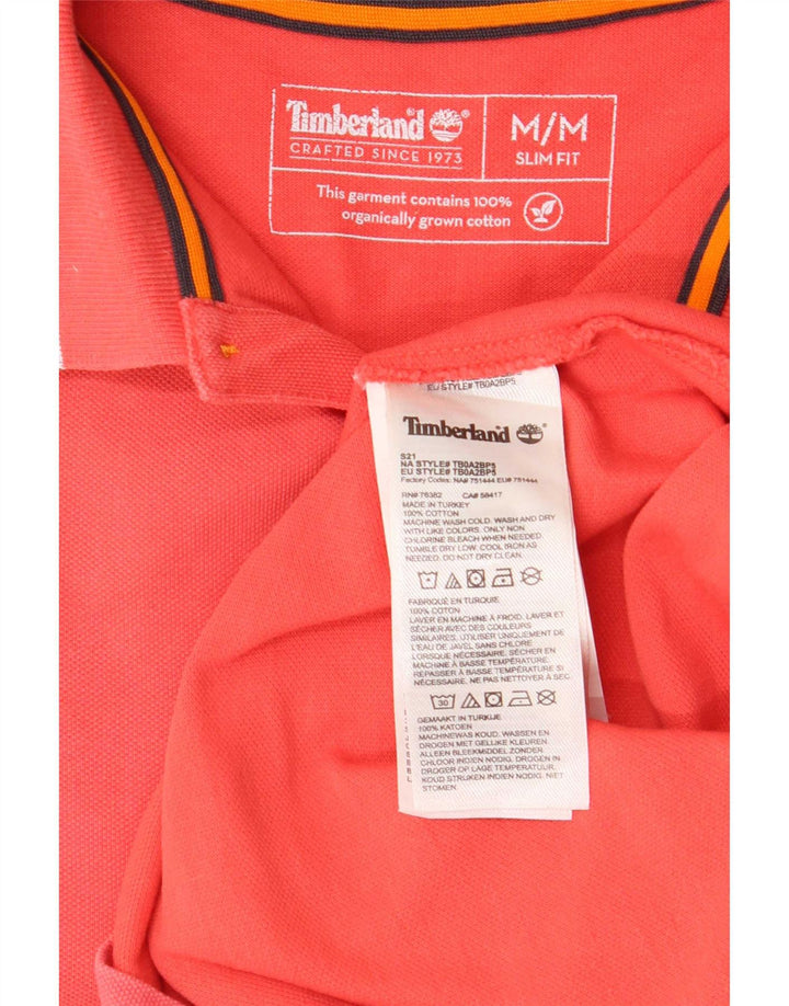 Camisa polo masculina Timberland Slim Fit médio algodão rosa