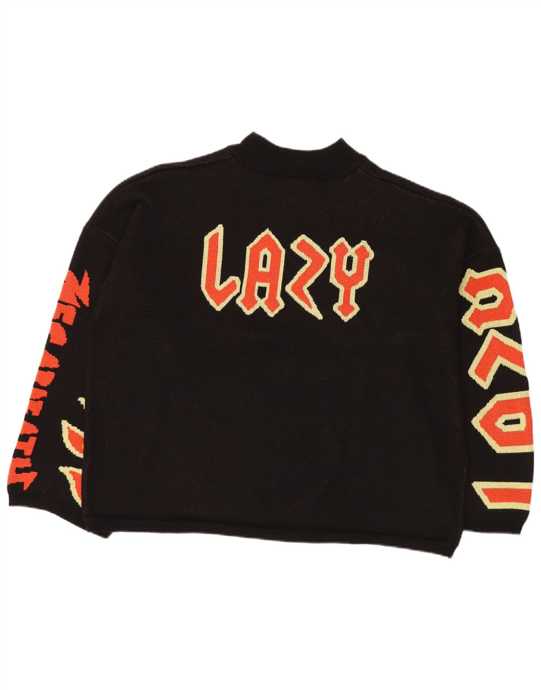 LAZY OAF Suéter masculino com gola alta de tartaruga e caveira XL de algodão preto