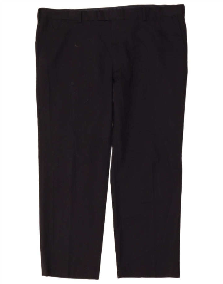 Calça masculina reta regular Marks & Spencer W42 L29 azul marinho