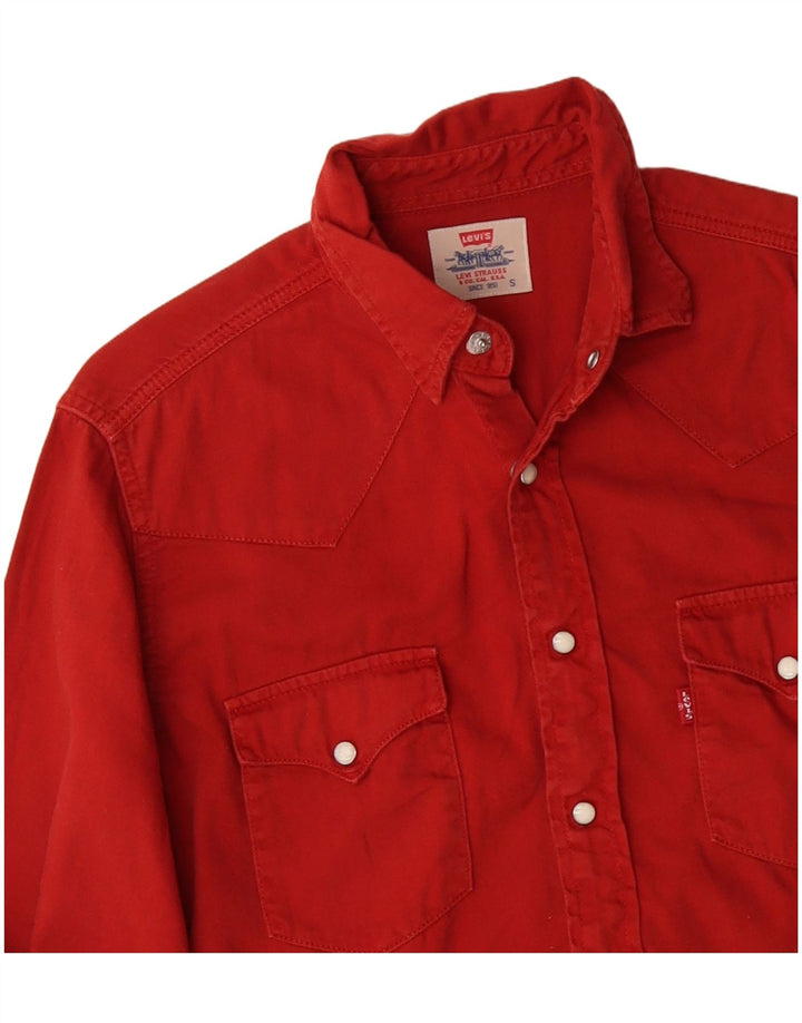 Camisa masculina LEVI'S pequena de algodão vermelho
