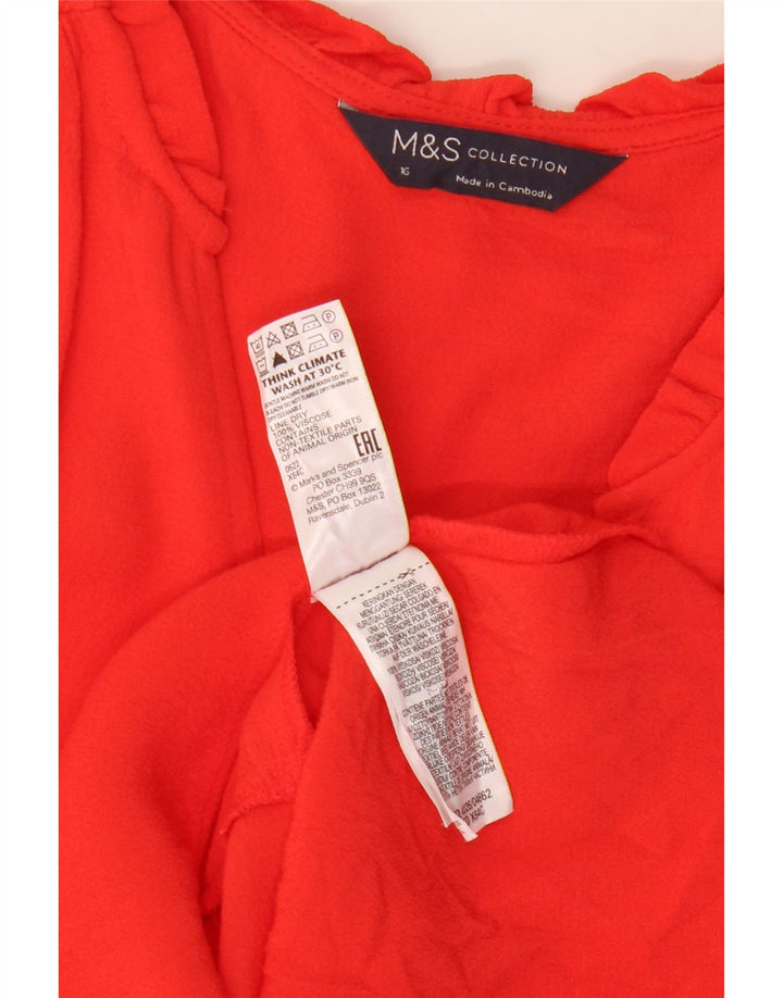 Vestido feminino Marks & Spencer de manga comprida grande tamanho UK 16 vermelho grande