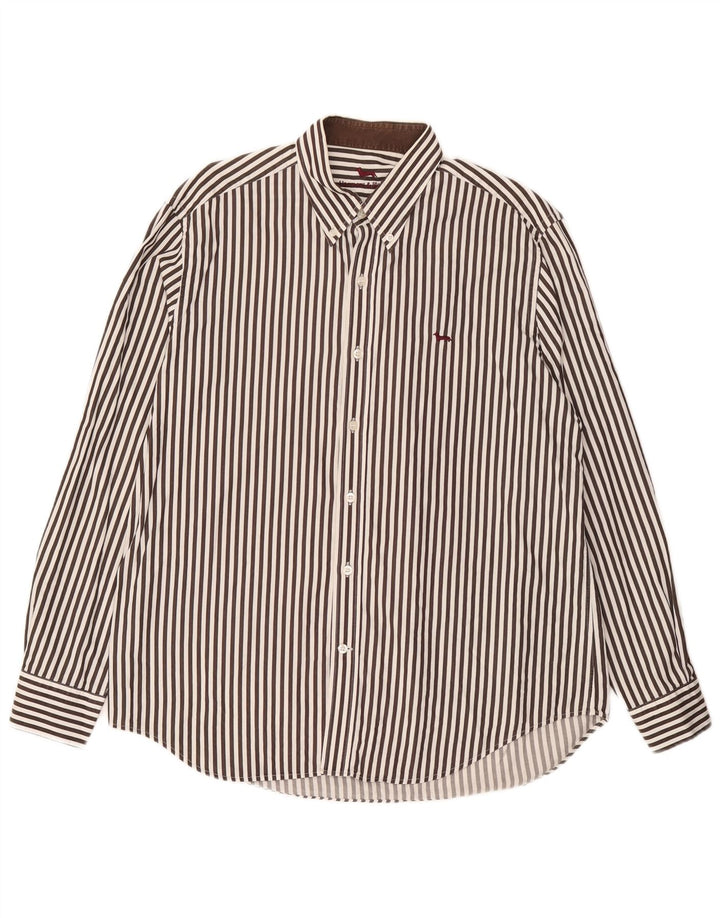 Camisa masculina Harmont & Blaine 2XL listrada marrom