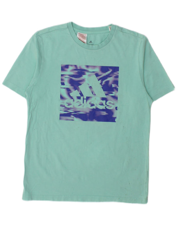 Camiseta Adidas Meninos Graphic Top 13-14 Anos Algodão Turquesa