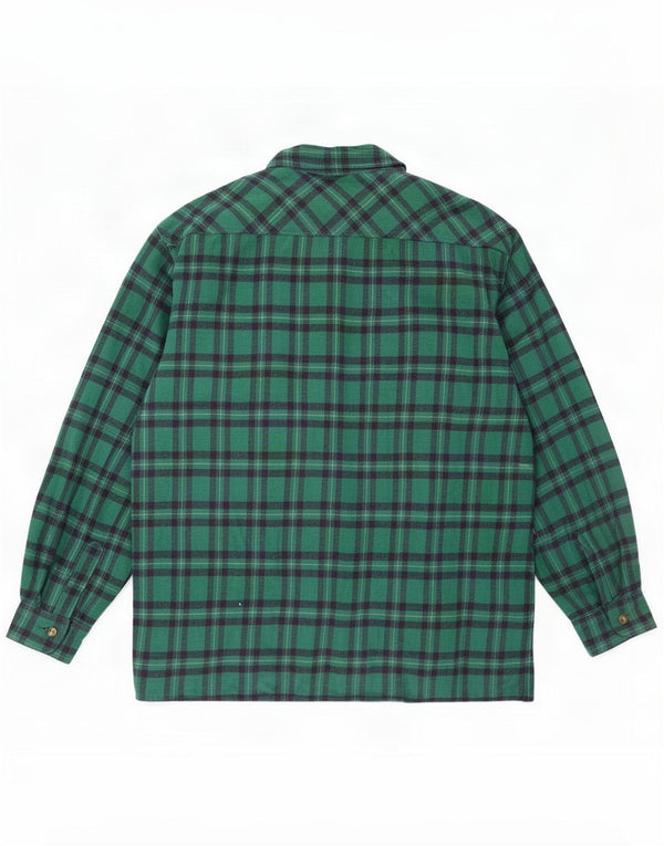 Camisa de flanela masculina Marlboro Classics grande xadrez verde
