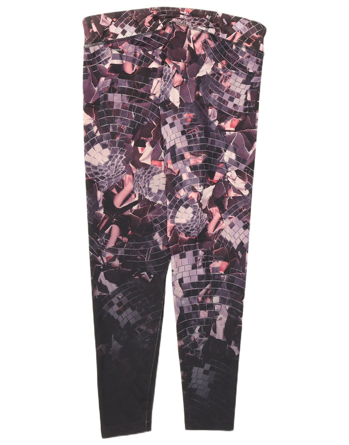 Leggings Reebok Mulher UK 16/18 Grande Poliéster Geométrico Multicolorido