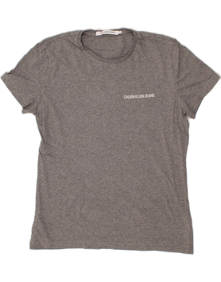 CALVIN KLEIN Mens T-Shirt Top Large Grey Cotton Vintage Calvin Klein and Second-Hand Calvin Klein from Messina Hembry 