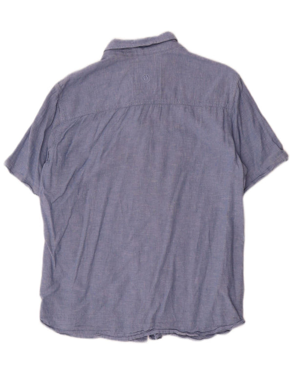 Camisa masculina de manga curta Fat Face algodão azul médio
