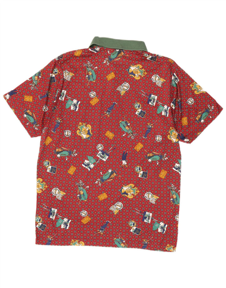 Camisa polo masculina com padrão abstrato DALMINE IT 48 marrom médio manchado