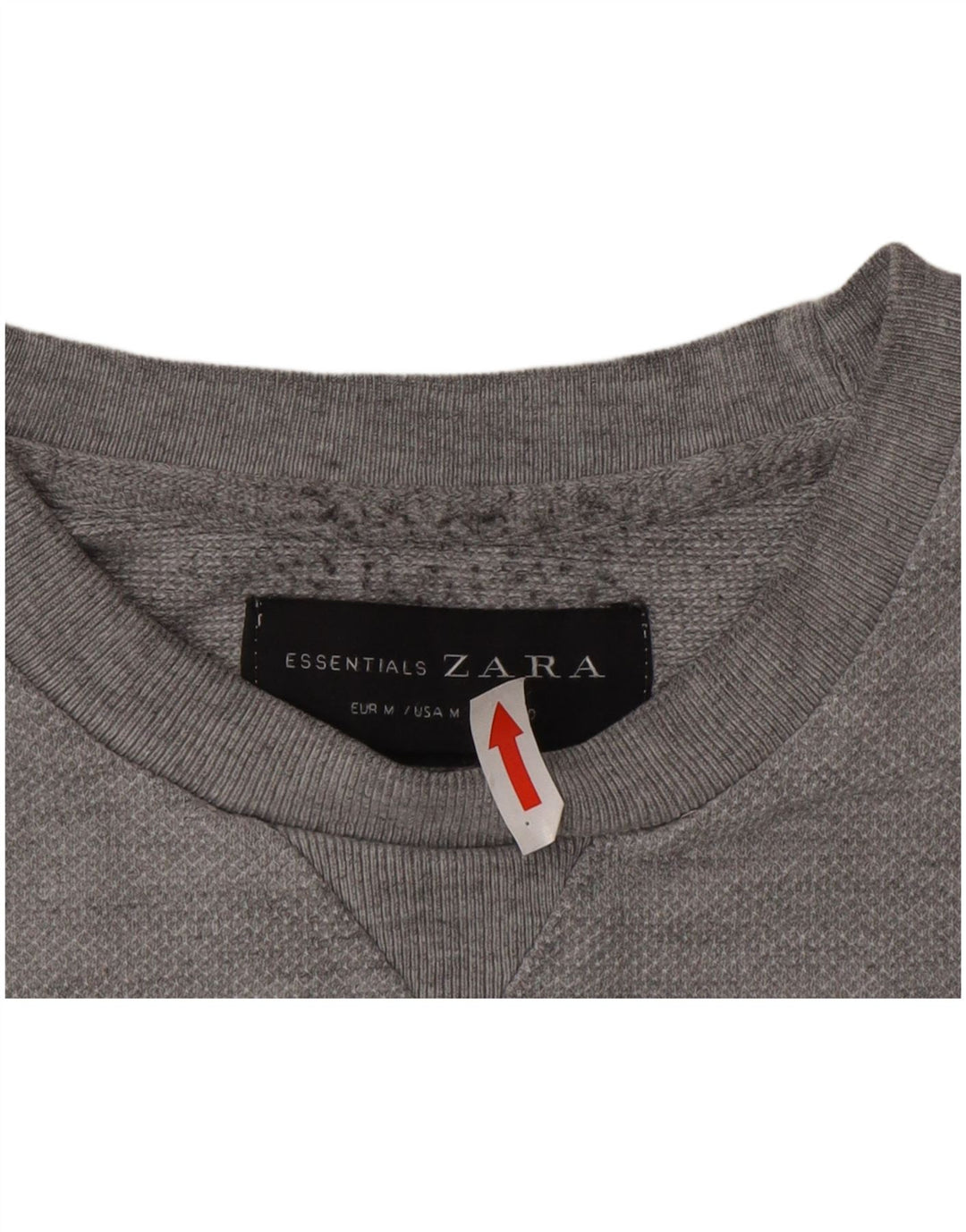 Zara Moletom Masculino Jumper Médio Cinza Algodão