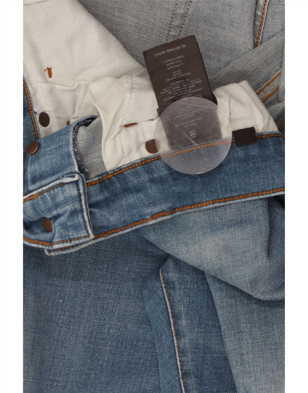 G-STAR Masculino 3301 Jeans Slim W34 L34 Azul Algodão