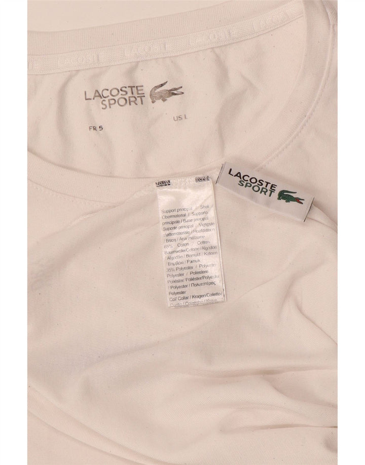 Camiseta masculina gráfica LACOSTE tamanho superior 5 grande algodão branco