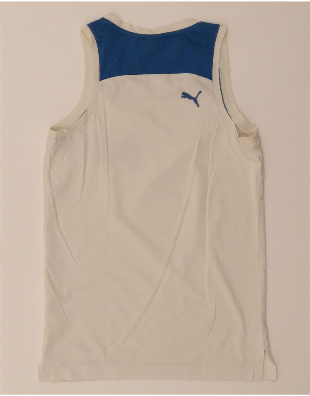 Puma masculino gráfico colete top XS branco colorblock