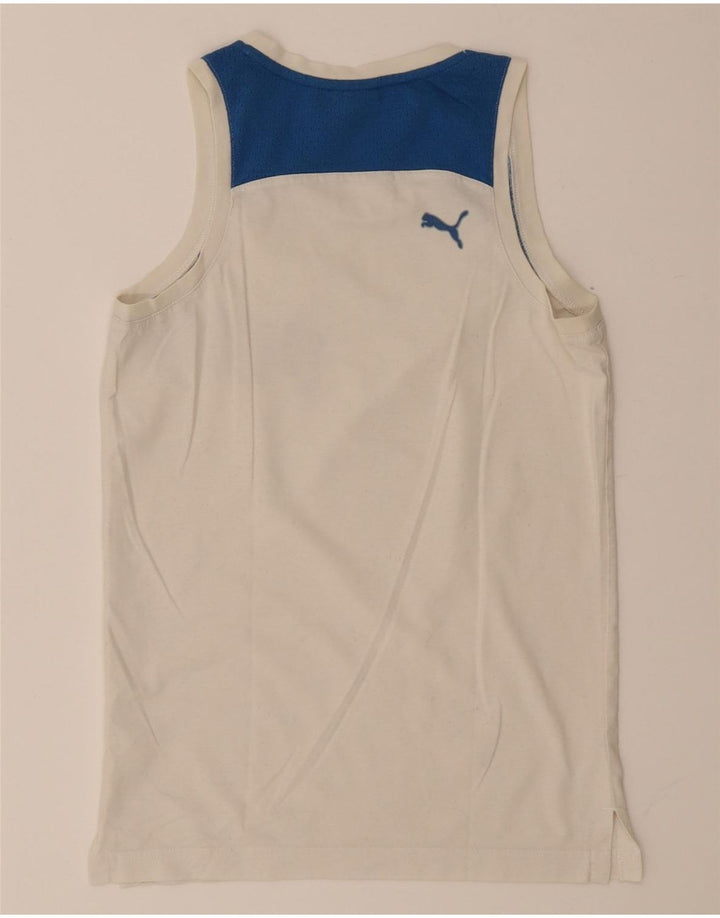 Puma masculino gráfico colete top XS branco colorblock