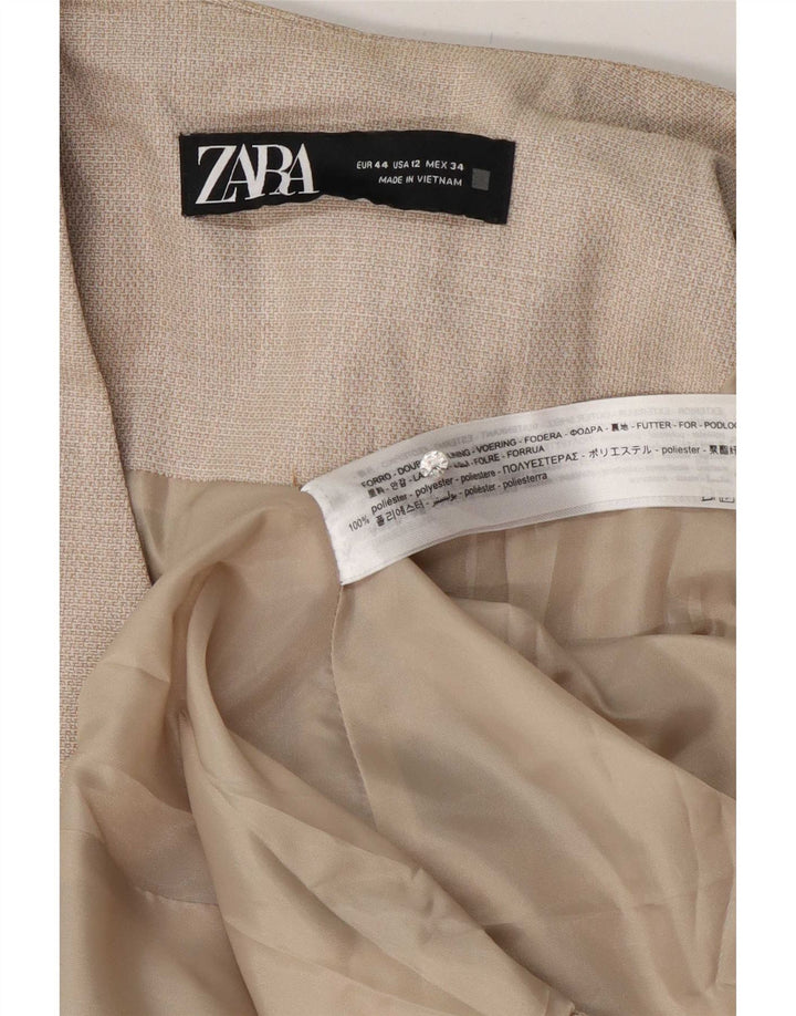Jaqueta blazer feminina Zara com 1 botão EU 44 XL bege poliéster