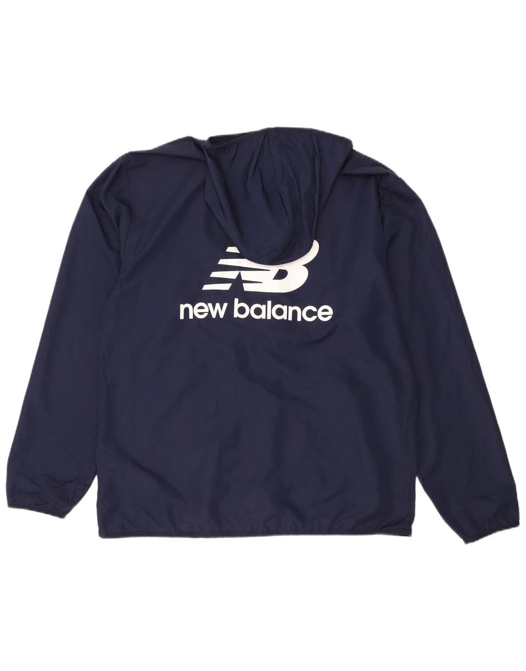 Jaqueta de chuva masculina New Balance Graphic com capuz grande poliéster azul marinho