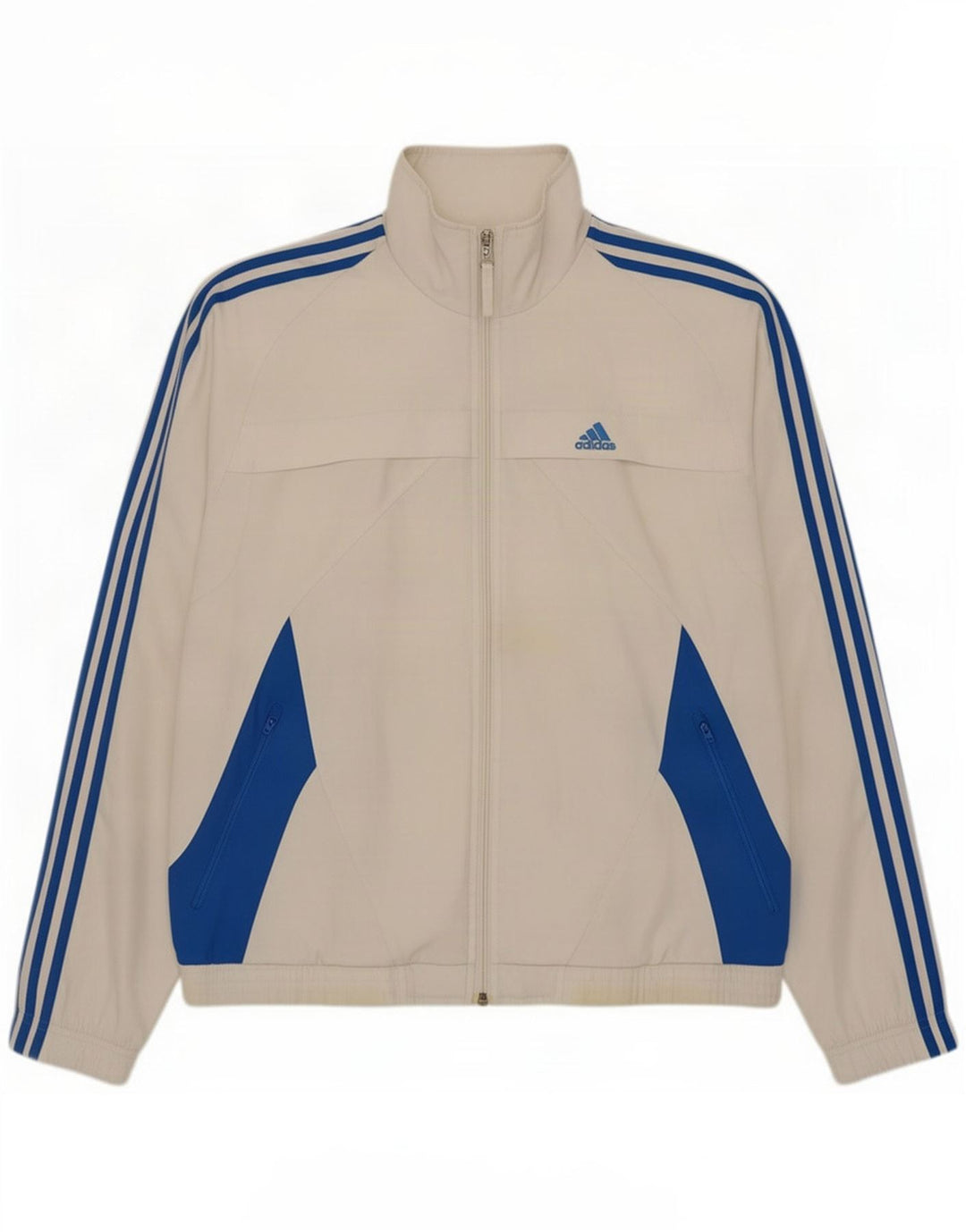 Adidas Mens Tracksuit Top Jacket UK 36/38 Pequeno Branco Colorblock Poliéster