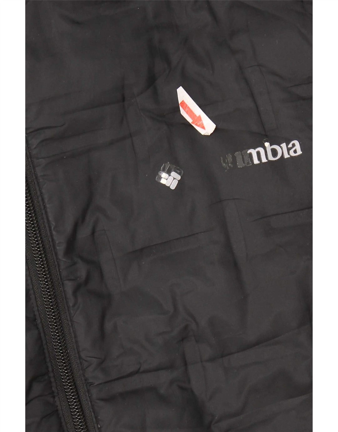 Columbia Jaqueta masculina acolchoada com capuz UK 40 grande poliéster preto