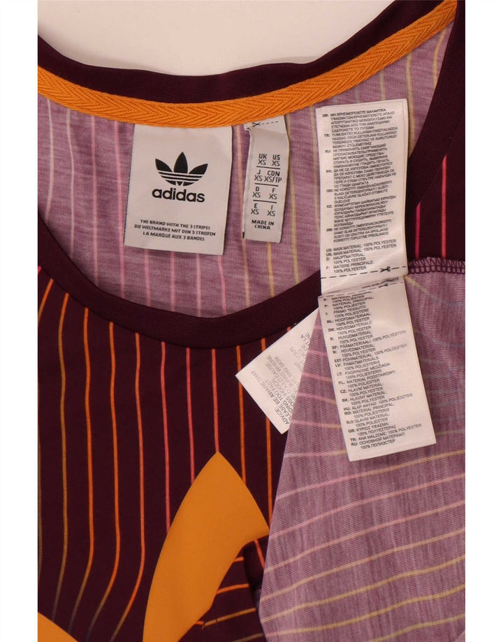 Adidas Mens Graphic Vest Top XS Borgonha Listrado Poliéster