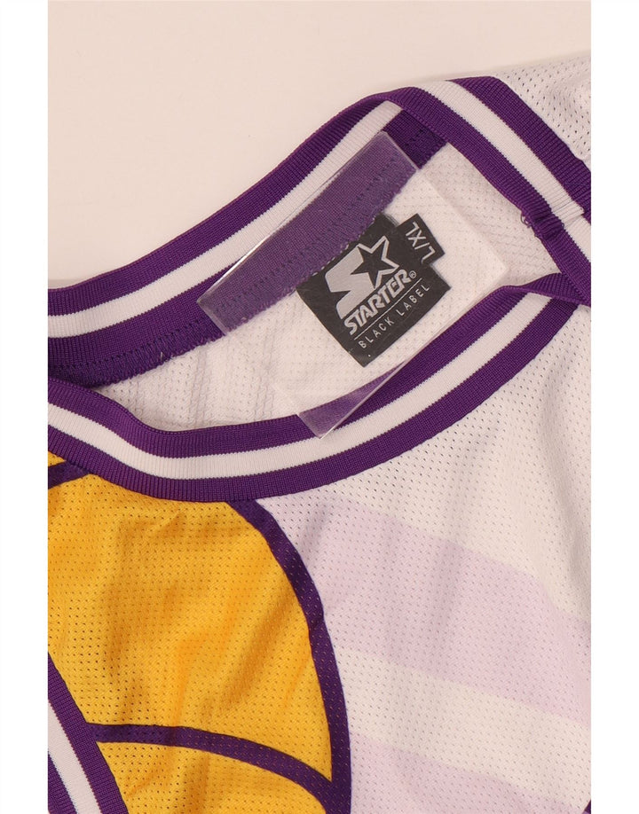 Colete gráfico masculino Starter Top grande poliéster colorblock branco