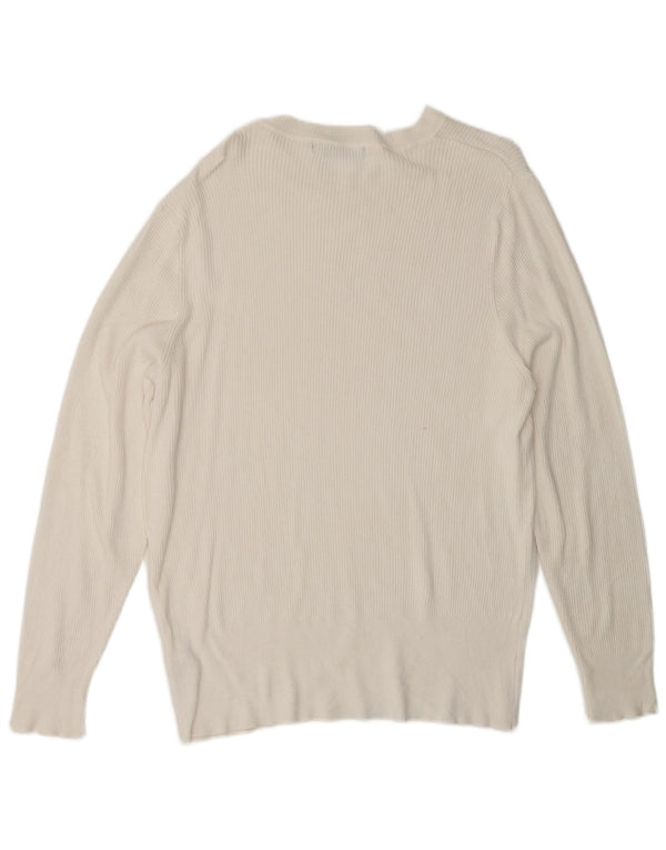 Suéter feminino Marks & Spencer com gola canoa UK 20 2XL viscose branca