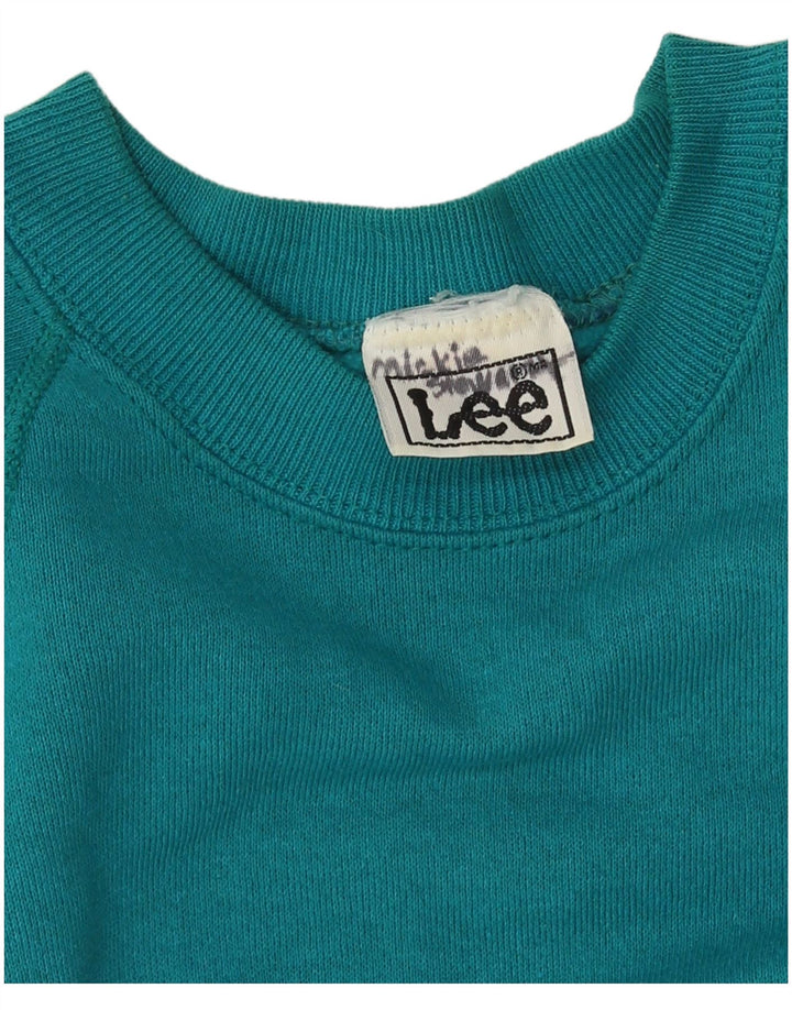 Suéter feminino Lee com gola redonda, Reino Unido 14, algodão azul médio