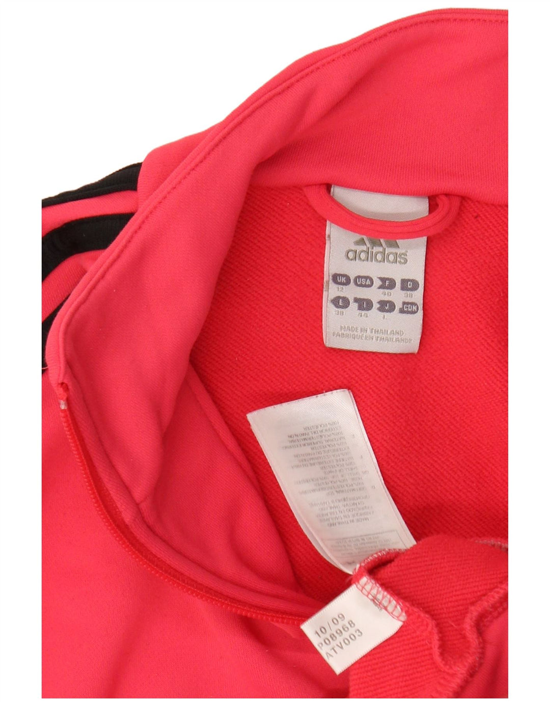 ADIDAS Womens Tracksuit Top Jacket UK 12 Médio Rosa Poliéster