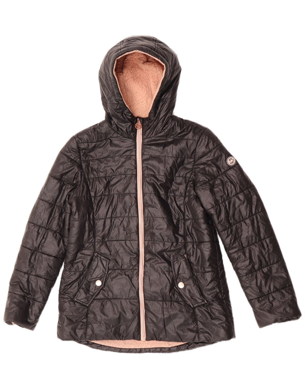 Jaqueta acolchoada com capuz para meninas Michael Kors 15-16 anos preto nylon