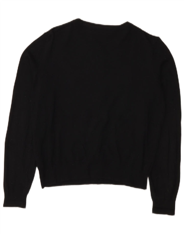 Suéter cardigã feminino Marks & Spencer Reino Unido 12 médio preto floral