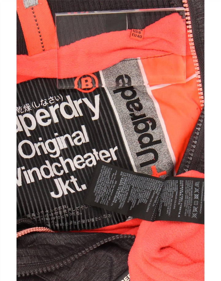 Jaqueta corta-vento feminina SUPERDRY com capuz e capuz Reino Unido 12 cinza médio