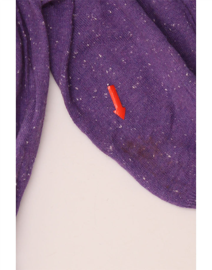 Suéter masculino Superdry com decote em V, algodão manchado roxo médio
